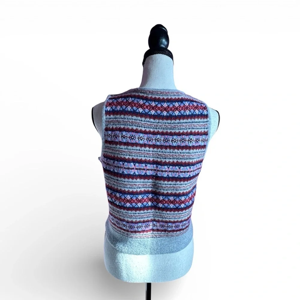 J.Crew Fair Isle Sweater Shell In Boiled Wool Heather Medium Grey Multi S
